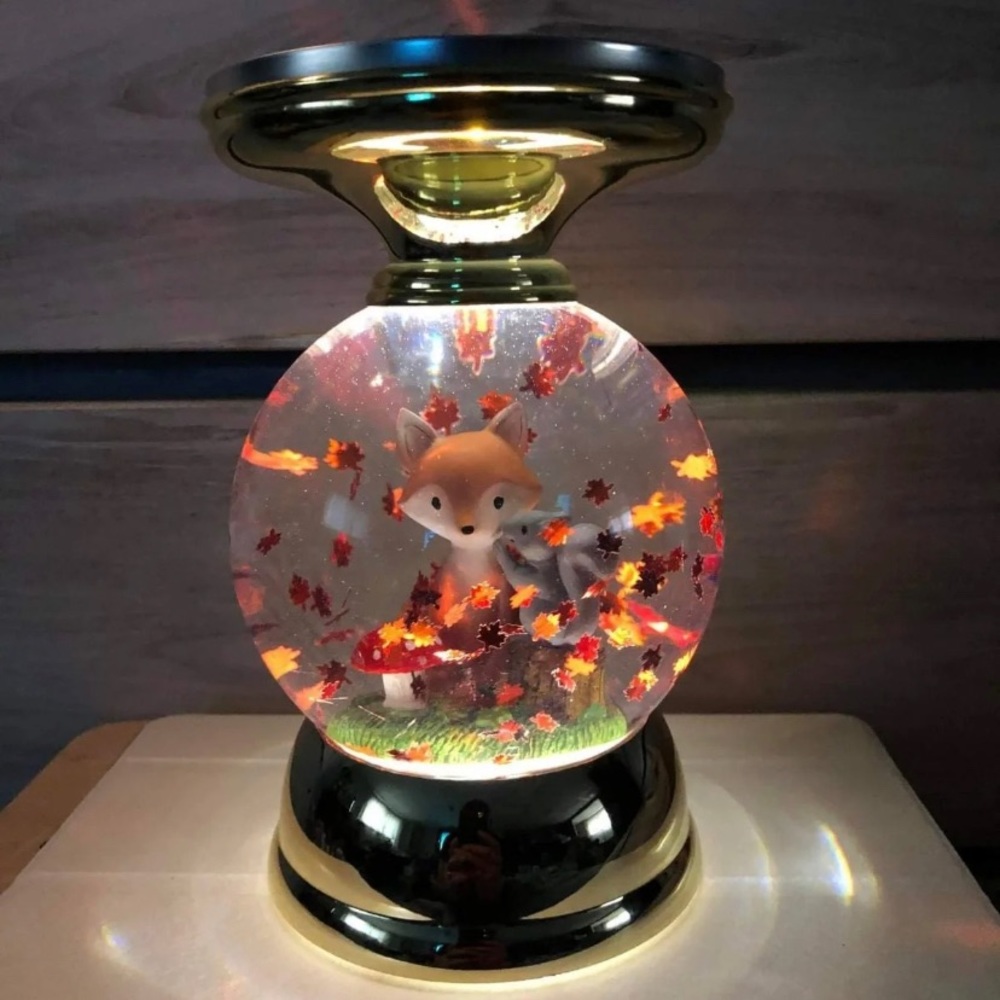 BBW Fall Fox & Squirrel Globe Candle Holder Light